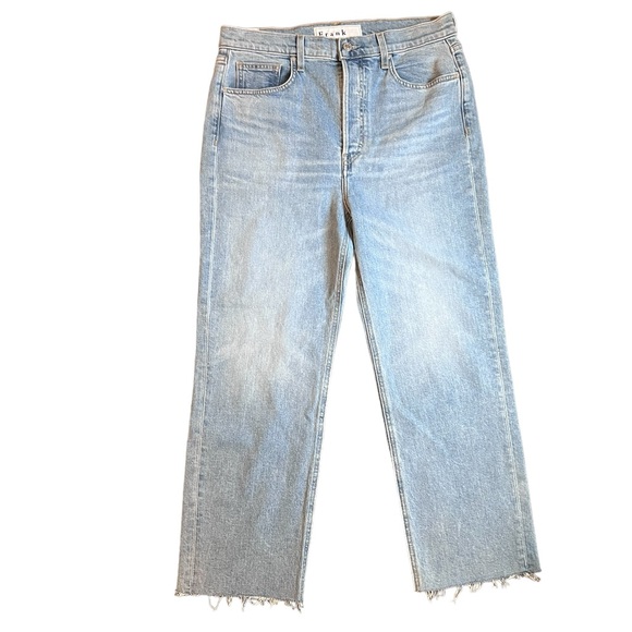 Frank & Eileen Monaghan Blue Denim Raw Hem Straight Leg Hi Rise Jeans Size 31 - Picture 3 of 14